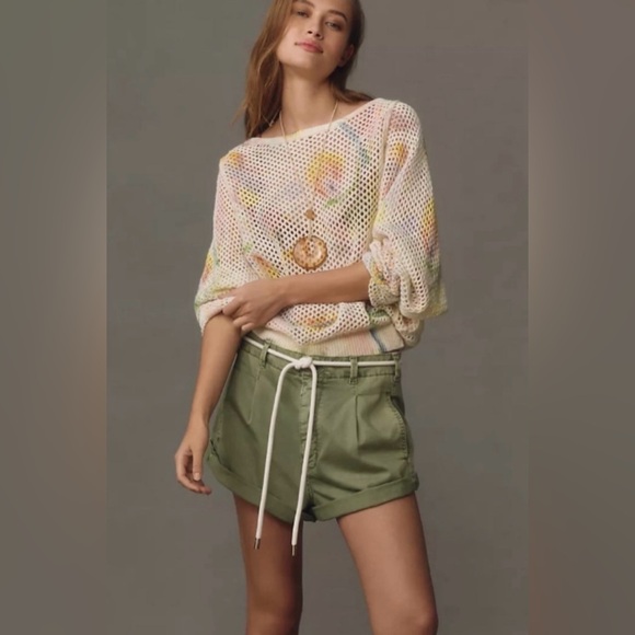 Anthropologie Klaas Jonkman Multicolor Mesh stitch crew neck sweater Medium - Picture 5 of 15